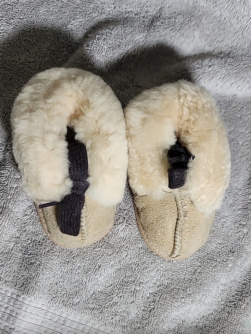 Vintage Handcrafted Babies Sheepskin Slippers